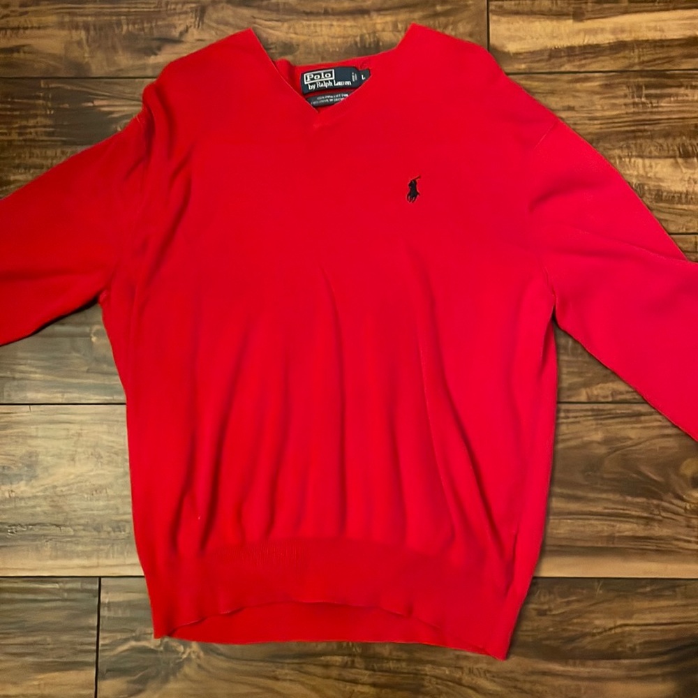 Men’s Red Sweater - Polo by Ralph Lauren (L)